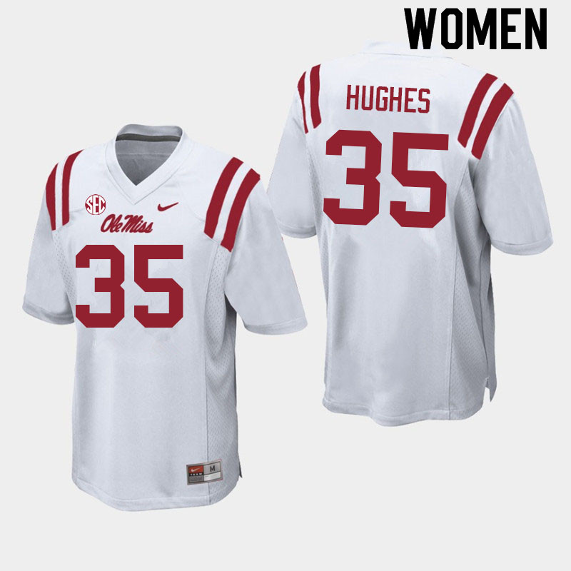 Reginald Hughes Ole Miss Rebels NCAA Women's White #35 Stitched Limited College Football Jersey PUS2358YH